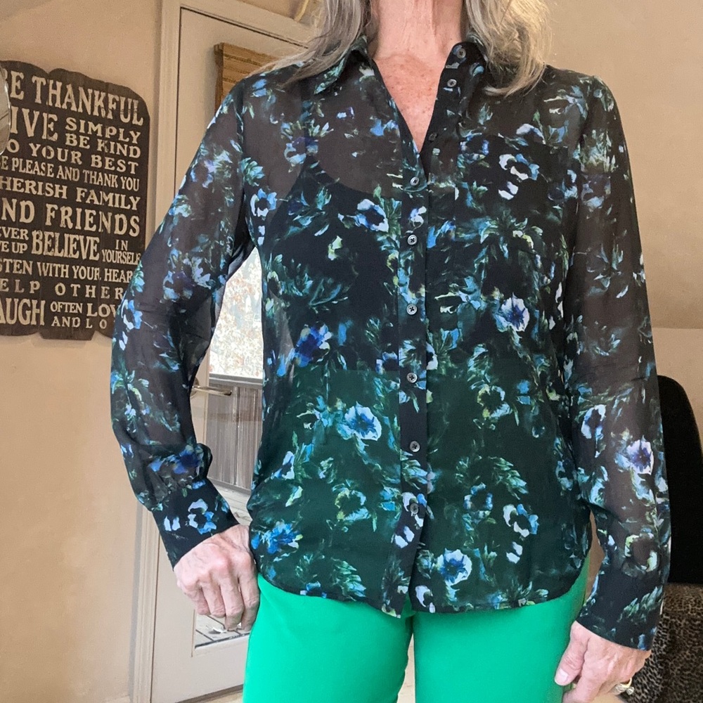 Haute hippie long sleeved blouse with cut out back.